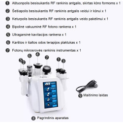 Ultragarso kavitacijos vakuuminis RF lieknėjimo grožio aparatas 7 in 1