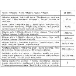 Dušo kėdė be atramos nugarai