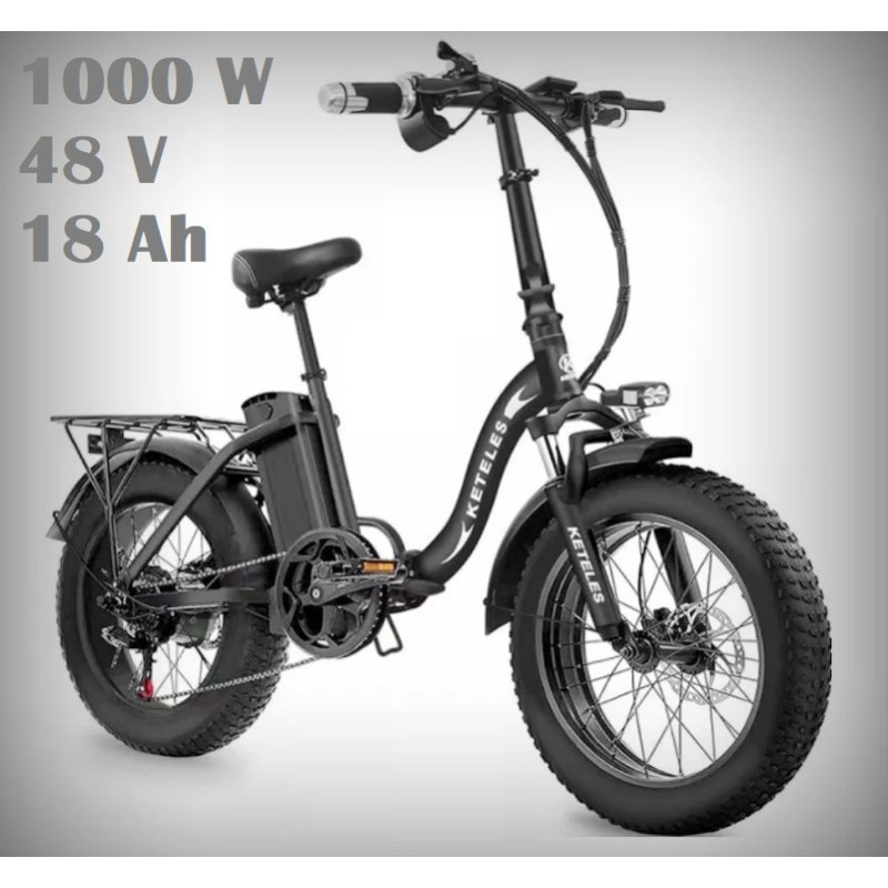 Galingas Sulankstomas Elektrinis Dviratis 1000 W 48 V 18 Ah