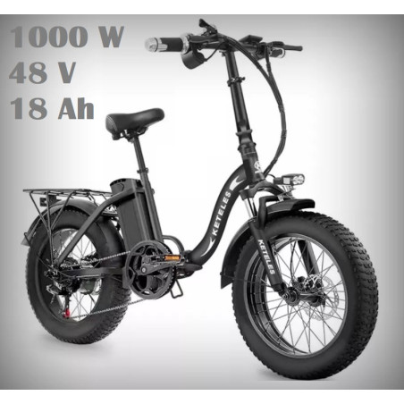 Galingas Sulankstomas Elektrinis Dviratis 1000 W 48 V 18 Ah