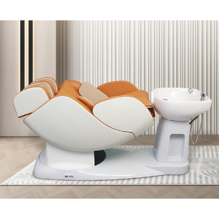 Masažinis fotelis su kriaukle galvai plauti