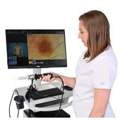 Diagnostinis vaizdo rektoskopas ant mobilios vežimėlio platformos